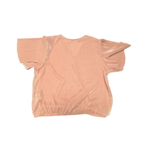 ASTR The Label Short Sleeve Plisse Top Women's M Blush Pink V Neck Surplice Wrap - Picture 4 of 6